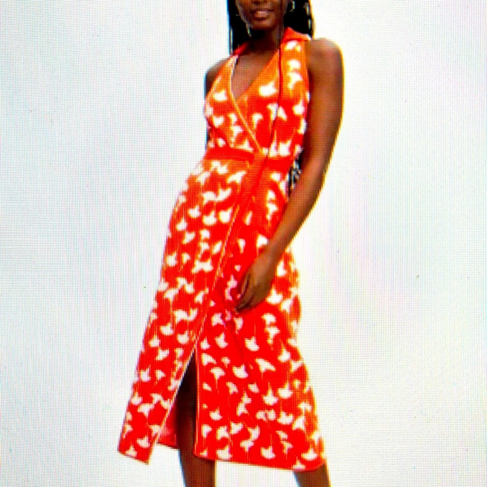DVF 🍒 Ginko Cherry 🍒🍒 Wrap Dress 👗Gorgeous! Polished! Chic! Travel!